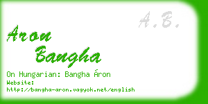 aron bangha business card